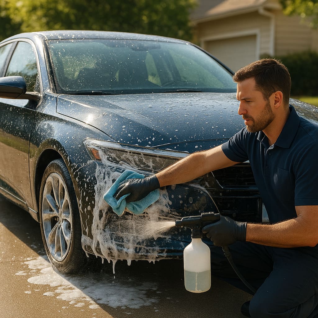 Professionelle mobile Autowäsche